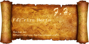 Fórizs Herta névjegykártya